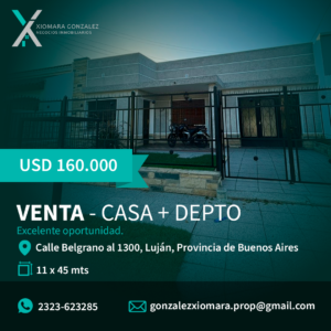 VENTA DE CASA + DEPARTAMENTO