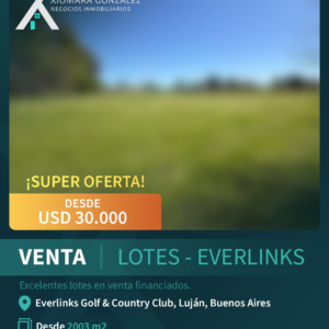 VENTA DE LOTES EN EVERLINKS GOLF - COUNTRY CLUB – LUJÁN