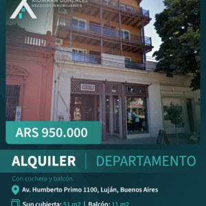 DEPARTAMENTO EN ALQUILER – CON COCHERA Y BALCÓN