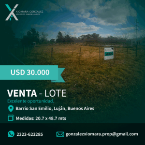 VENTA DE LOTE EN BARRIO SAN EMILIO
