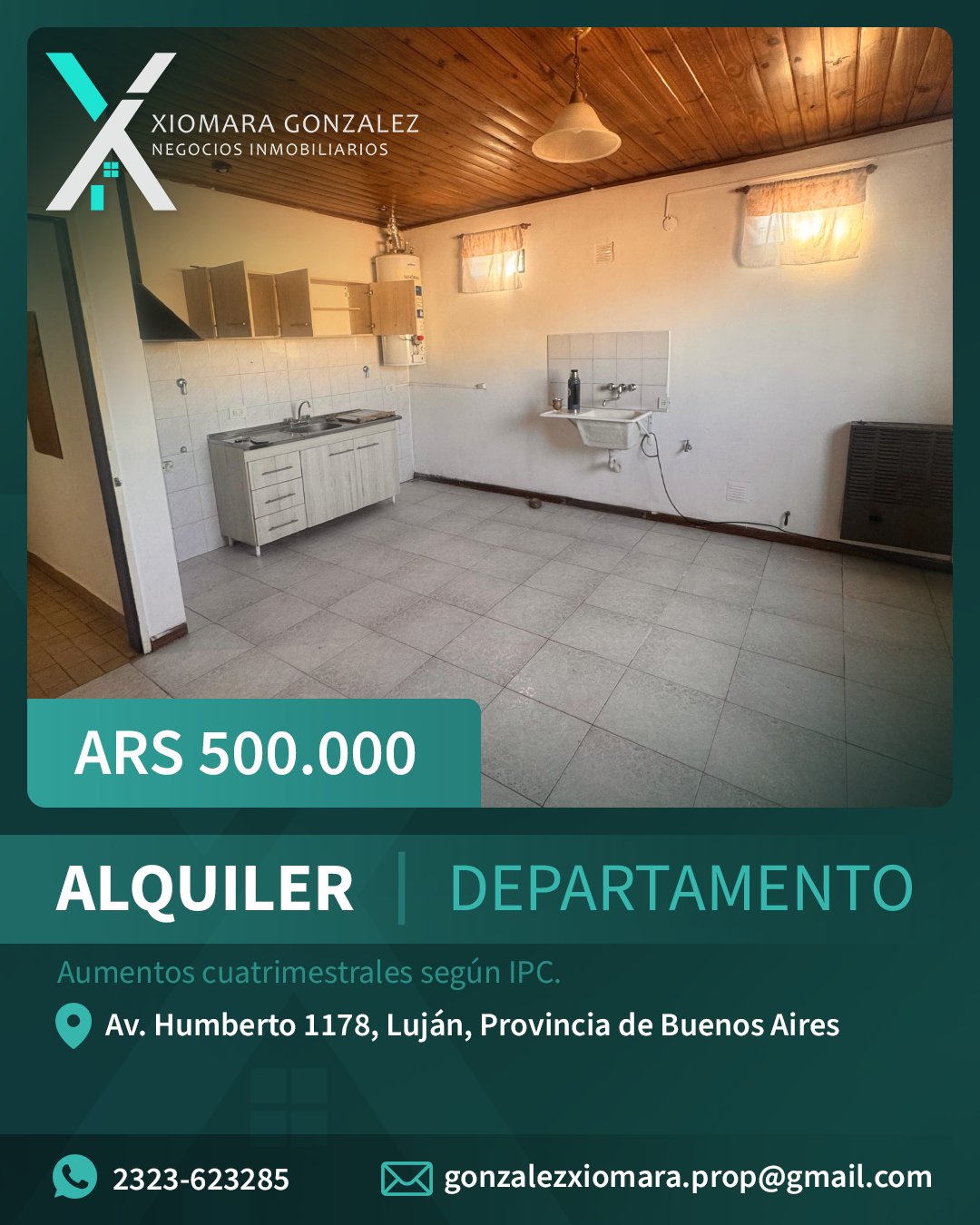 ALQUILER DE DEPARTAMENTO EN 1 PISO