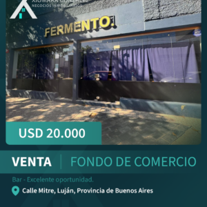 VENTA DE FONDO DE COMERCIO – BAR EN FUNCIONAMIENTO
