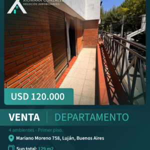 DEPARTAMENTO EN VENTA – 4 AMBIENTES CON TERRAZA PRIVADA