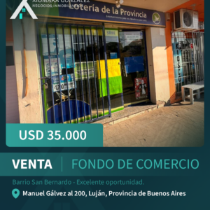 VENTA DE FONDO DE COMERCIO – LOTERÍA DE LA PROVINCIA