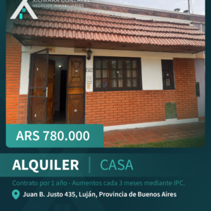 CASA EN ALQUILER – AMPLIA Y FUNCIONAL