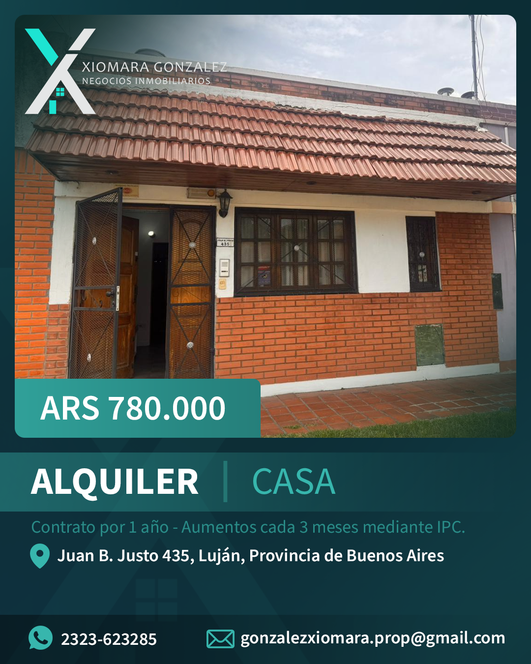 CASA EN ALQUILER – AMPLIA Y FUNCIONAL