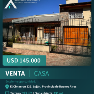 CASA EN VENTA – AMPLIA Y FUNCIONAL