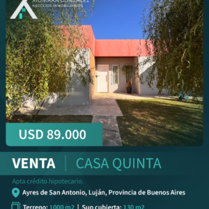 CASA QUINTA EN VENTA – APTA CRÉDITO