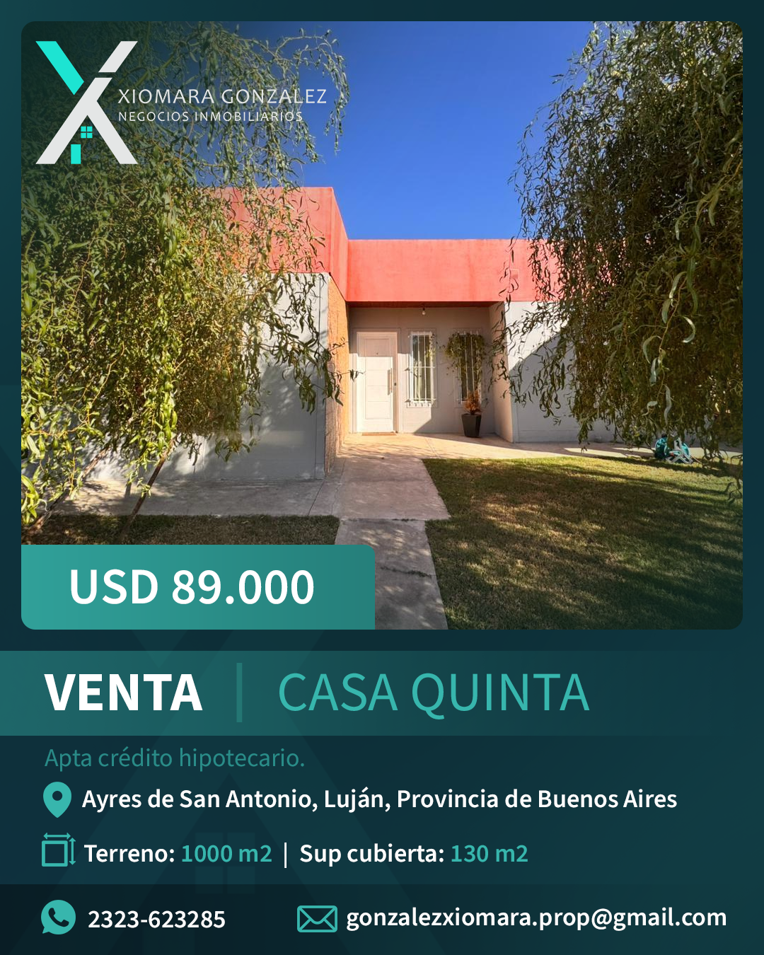 CASA QUINTA EN VENTA – APTA CRÉDITO