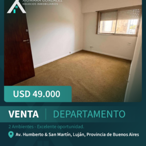DEPARTAMENTO EN VENTA – 2 AMBIENTES