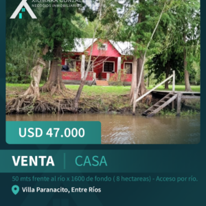 CASA EN VENTA – VILLA PARANACITO, ENTRE RÍOS