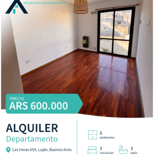 DEPARTAMENTO EN ALQUILER – 2 AMBIENTES