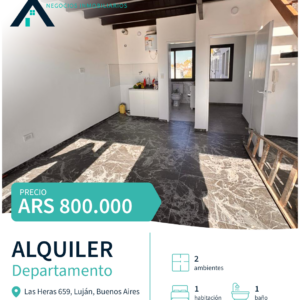 DEPARTAMENTO EN ALQUILER – 2 AMBIENTES