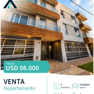 DEPARTAMENTO EN VENTA DE 2 AMBIENTES